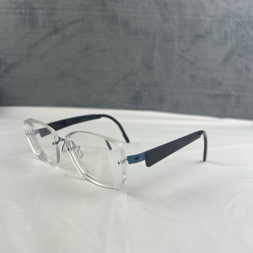 AUTHENTIC LINDBERG NO.049/5587 BLACK BLUE EYEGLASSES FRAMES 51-19-130 RIMLESS